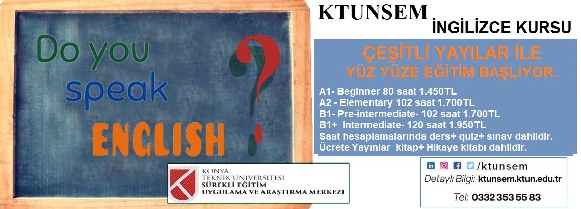 Çeşitli Yayınlar İle A1, A2, B1 ve B2 seviyelerinde kurslarımız açılacaktır.